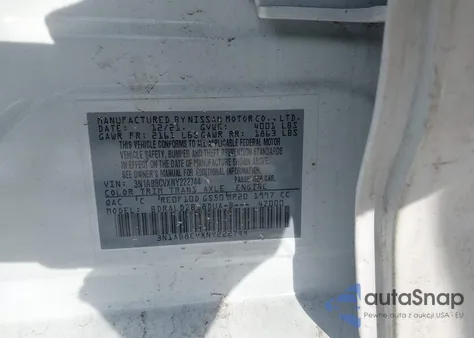 2022 Nissan Sentra Sv Xtronic Cvt z USA, uszkodzony, nr VIN 3N1AB8CVXNY222744